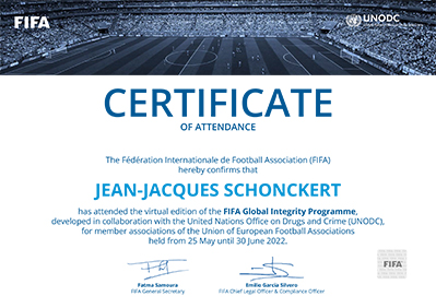 Diplom Global Integrity Programme UEFA